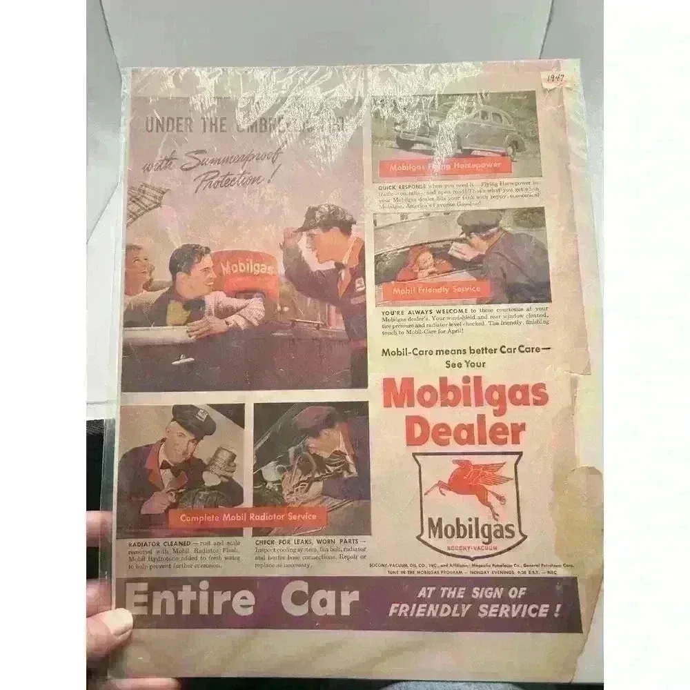 Vintage ad for Mobilgas 1947